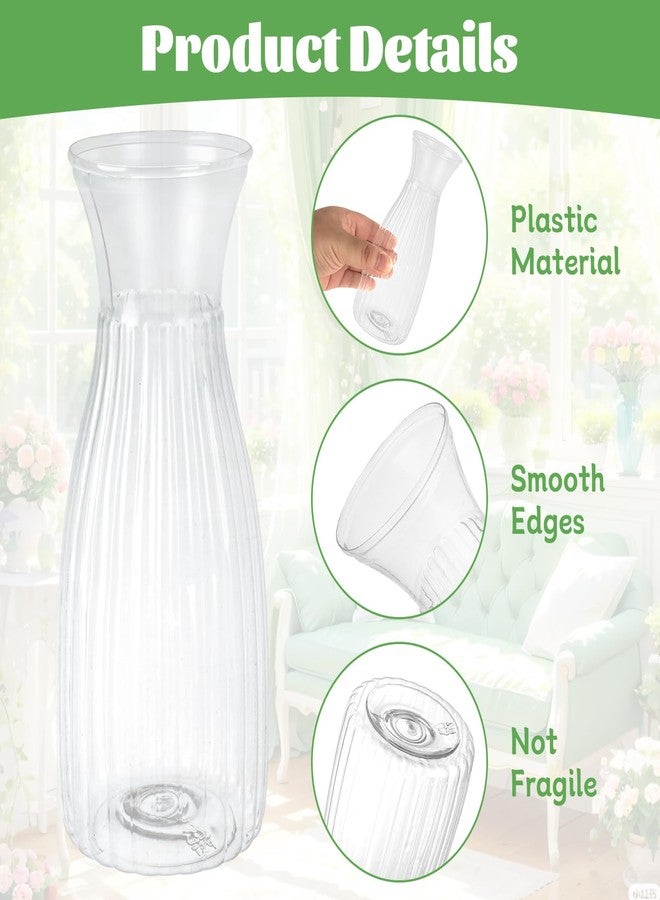 LOLYSIC 24 Pack Plastic Vase Bulk, Small Clear Flower Vase, Plastic Vases for Flowers, Crystal Bud Vases for Centerpieces, Wedding, Home Table Decorations, Formal Dinners - Image 3