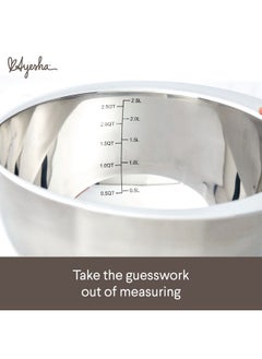Ayesha Ayesha Curry Kitchenware Pantryware Stainless Steel Nesting Mixing Bowls, 3-Piece Set, Silver with Color Accent Handles  - Image 3