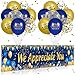Yoirrat We Appreciate You Decorations Blue Gold Appreciate You Banner Yard Sign with 18 Pcs Balloons Thank You for All You Do Banner Employee Staff Appreciation Gifts Teacher Doctor Appreciation Party Decor - Image 3