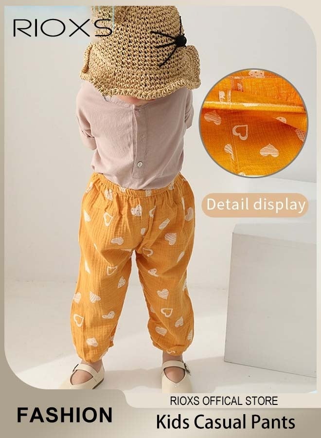 RIOXS Toddlers Boys Girls Mosquito Repellent Pants Children Summer Fashion Slim Pants Casual Loose Pants for Outdoor or Indoor Wear - Image 1