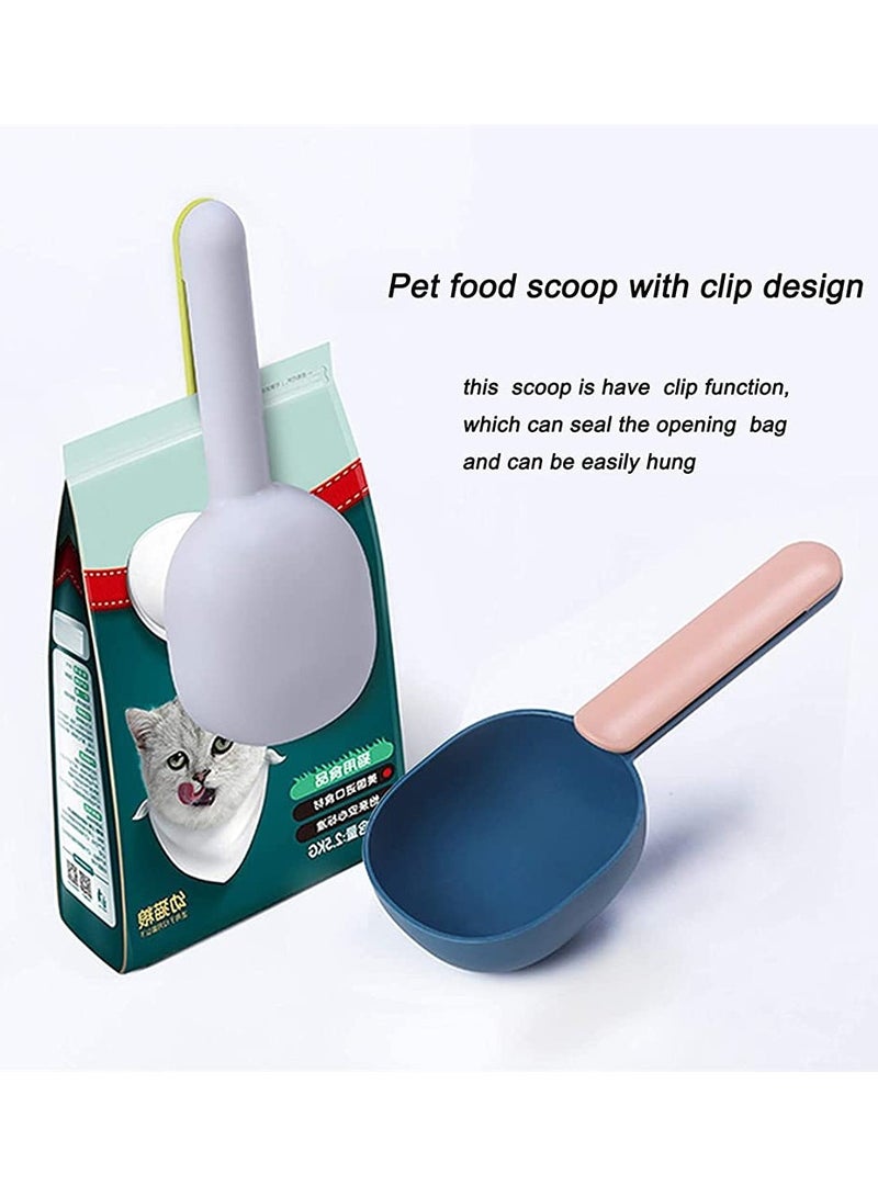 Pet Food Scoop Plastic Measuring Cup Pet Food Feeding Spoon with Ergonomic Bag Clip Handle for Dry Liquid Dogs Cats Birds and Kitchen Seasonings - Image 3