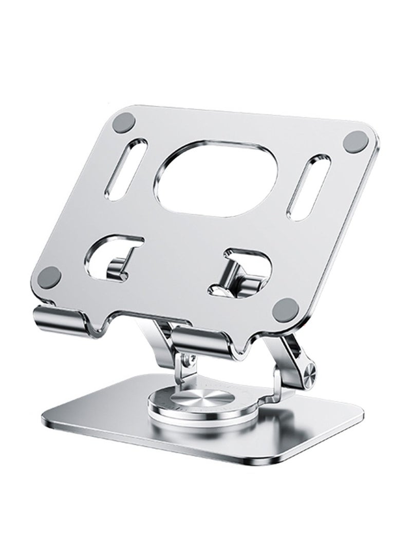 High-quality metal iPad stand with stable base and adjustable design - 360-degree rotation and flexible height - Durable material supports iPad and mobile for a comfortable and safe user experience in the office or home - Image 1
