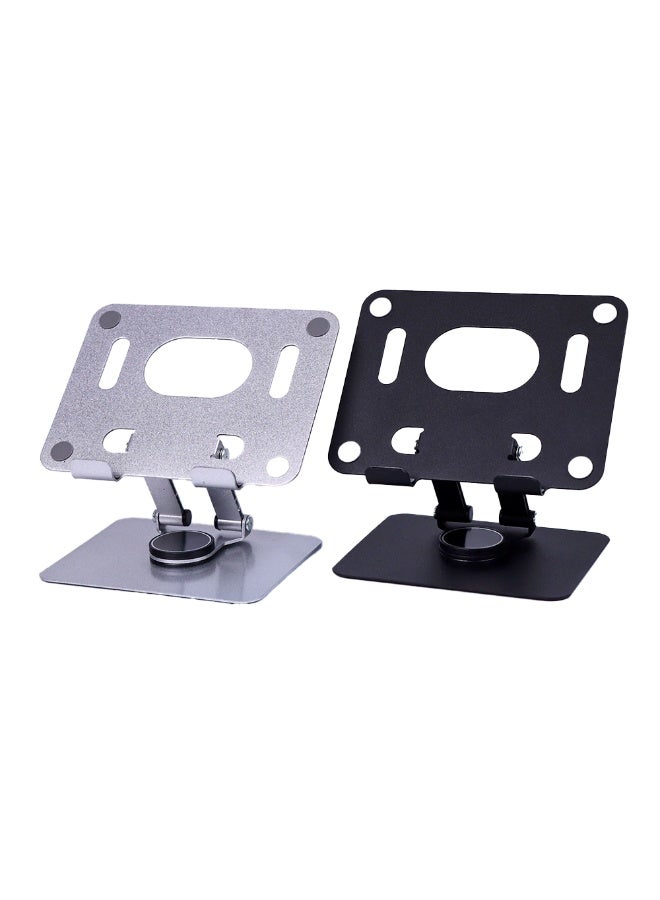 High-quality metal iPad stand with stable base and adjustable design - 360-degree rotation and flexible height - Durable material supports iPad and mobile for a comfortable and safe user experience in the office or home - Image 3