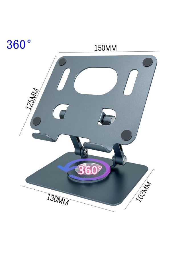 High-quality metal iPad stand with stable base and adjustable design - 360-degree rotation and flexible height - Durable material supports iPad and mobile for a comfortable and safe user experience in the office or home - Image 2