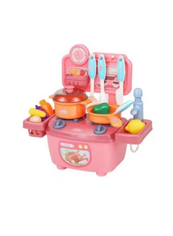 Children's Simulation Mini Kitchen Set Toy | Pretend Cooking Playset with Pots, Utensils & Food Accessories | Educational Role Play Toy for Kids - Image 1
