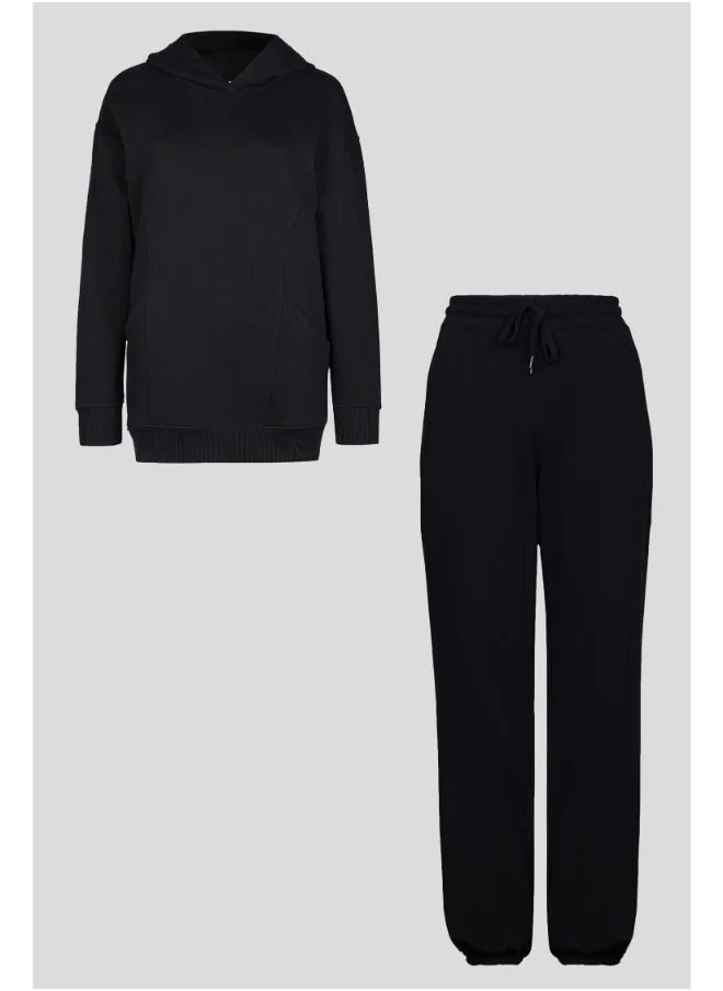 NeceSera Midnight Black Terry Oversized Co-ord Set