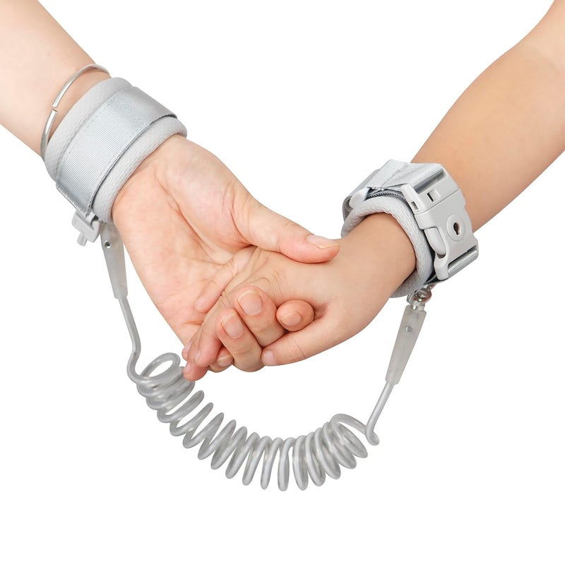 PandaEar Anti Lost Wrist Link, Toddler Harness Walking Leash Safety Child Wristband Leashes for Babies Kids (Grey) - Image 1
