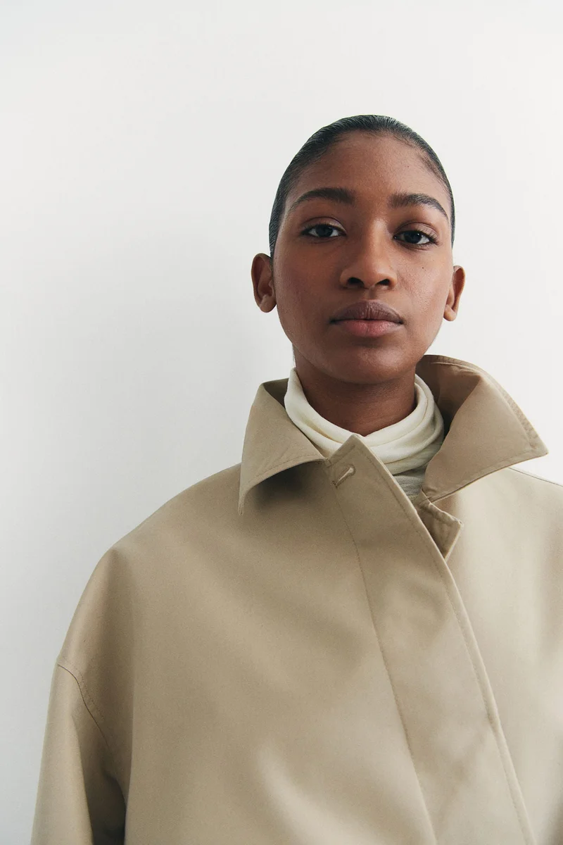 H&M Tie-belt twill jacket