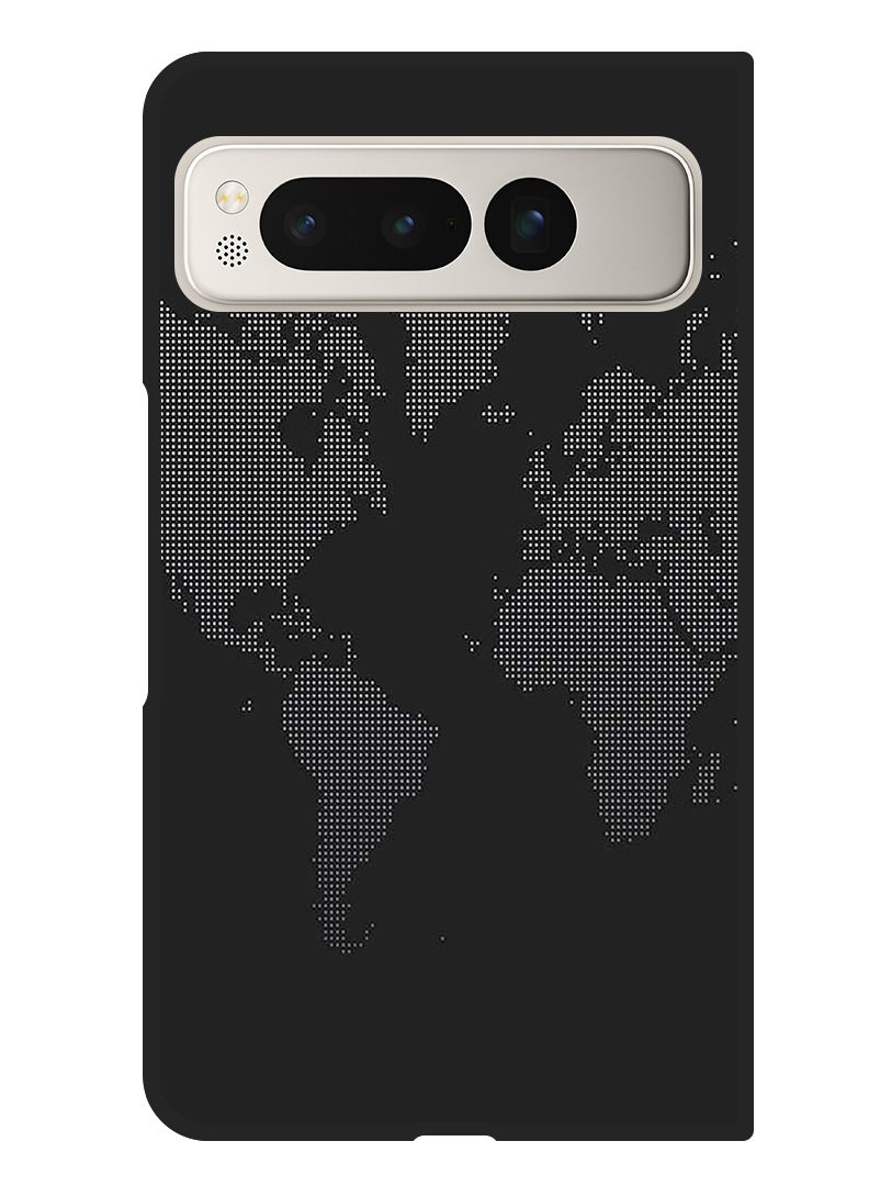 Theodor Protective Case Anti Scratch Shock Proof Bumper Cover for Google Pixel Fold Map In Dots - Image 1