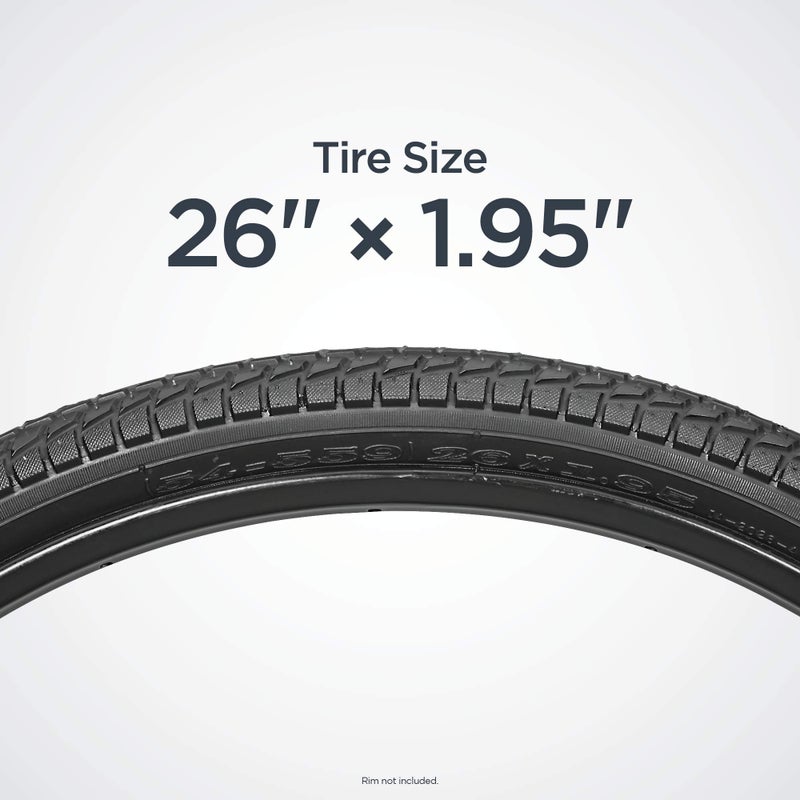 Schwinn Replacement Bike Tire, 26" x 1.95" Hybrid Bike Tire, Smooth Tread Pattern, Puncture Guard, Fits Internal Rim Widths 19mm-29mm, PSI Range 40 to 65 - Image 3