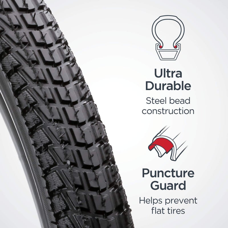 Schwinn Replacement Bike Tire, 26" x 1.95" Hybrid Bike Tire, Smooth Tread Pattern, Puncture Guard, Fits Internal Rim Widths 19mm-29mm, PSI Range 40 to 65 - Image 5