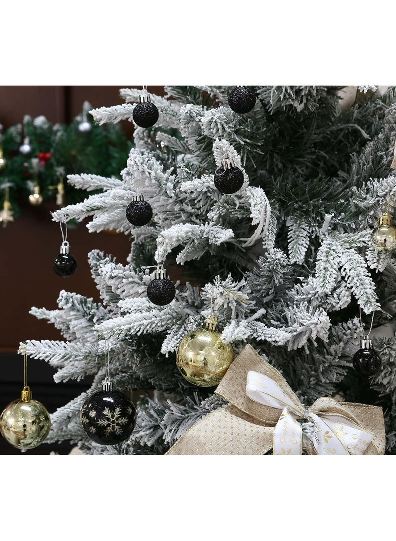 AUTOYSUR 44 Pcs Christmas Tree Balls Ornaments, Christmas Decorative Hanging Baubles for Home Party Holiday Wedding Tree Decorations (Gold/Black) - Image 4
