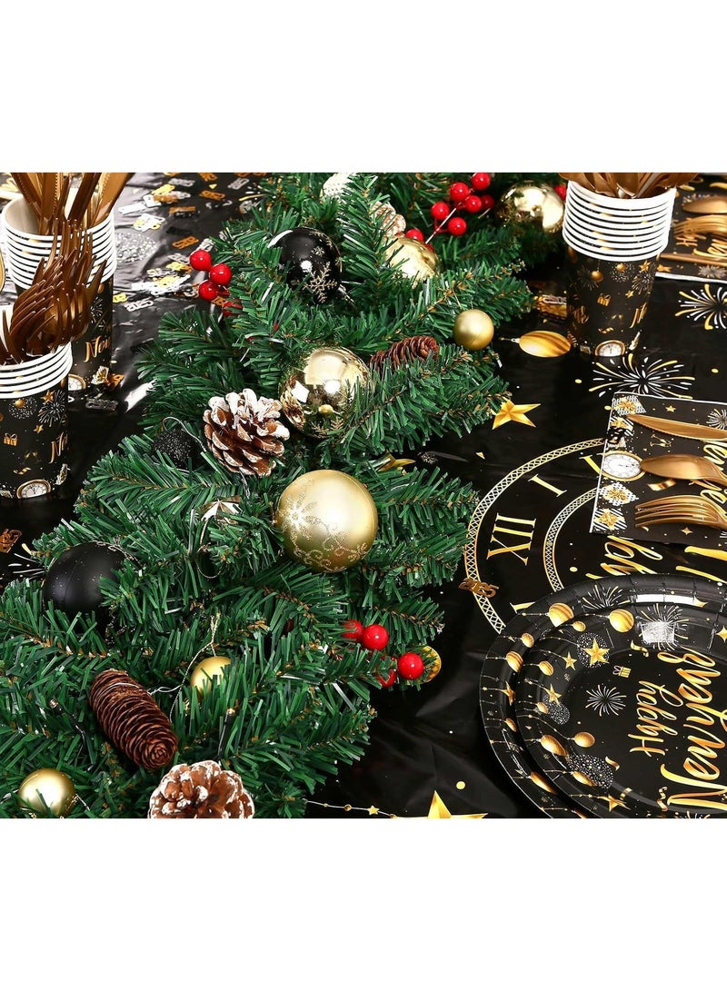 AUTOYSUR 44 Pcs Christmas Tree Balls Ornaments, Christmas Decorative Hanging Baubles for Home Party Holiday Wedding Tree Decorations (Gold/Black) - Image 5