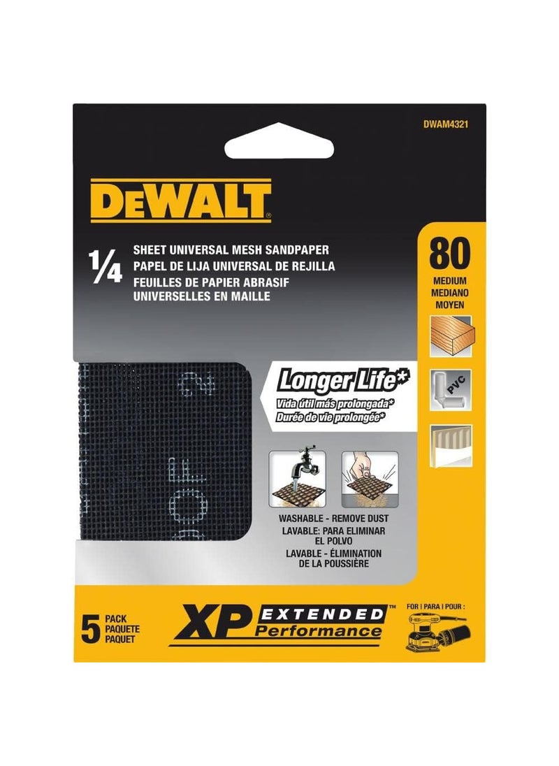 DEWALT DEWALT DWAM4321 80 Grit Mesh Sheet (5 Sheets), 1/4"  - Image 4