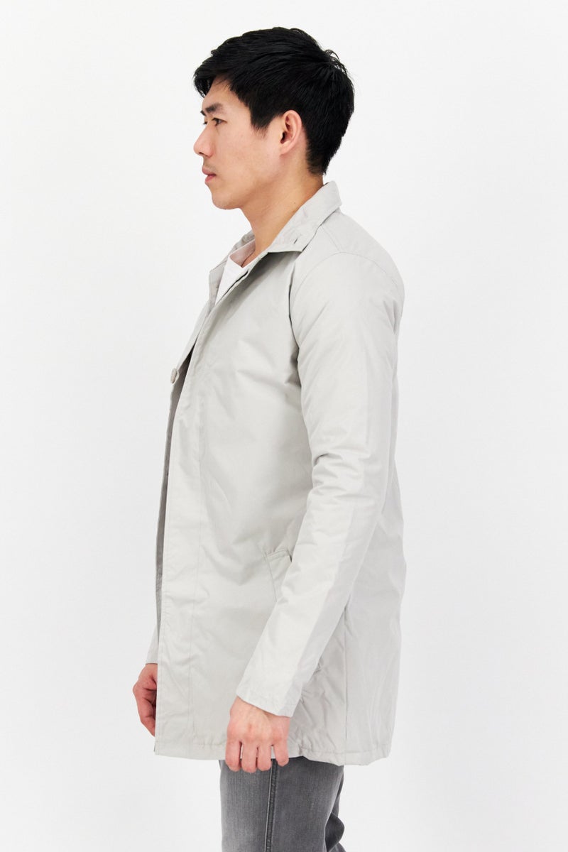 French Connection Men Plain Parka Jacket, Light Grey  - Image 2