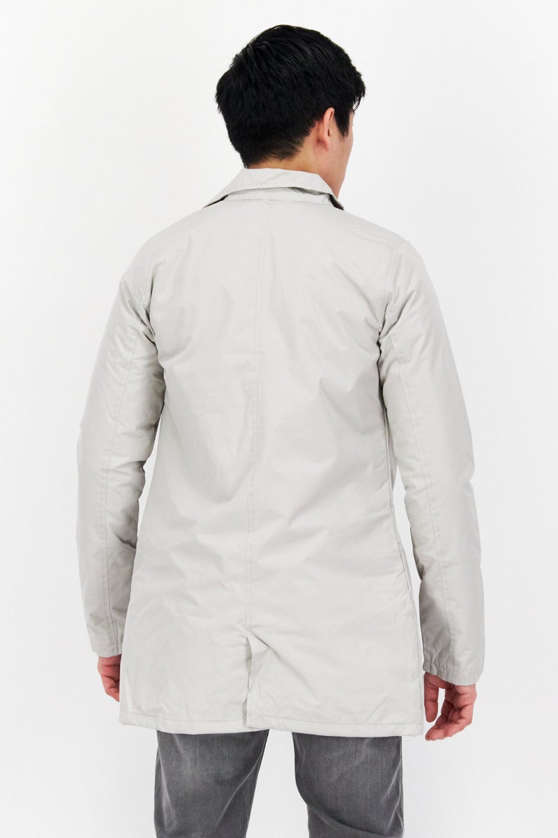 French Connection Men Plain Parka Jacket, Light Grey  - Image 4