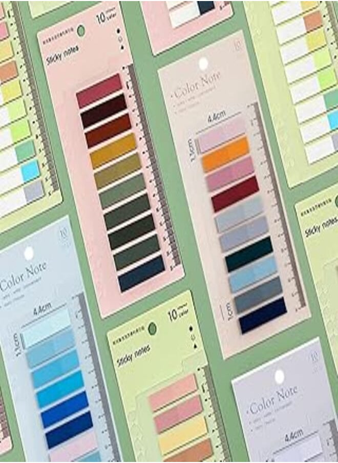 Generic Transparent Colored Sticky Notes, 200 Sheets Sticky Notes, Stationery, Notepad, Notebook, 10 Different Colors (D) 
