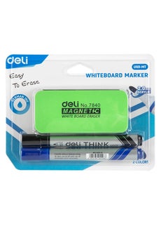 Deli 2-Piece Dry Erase Whiteboard Marker With Whitboard Eraser Assorted Colours  - Image 1