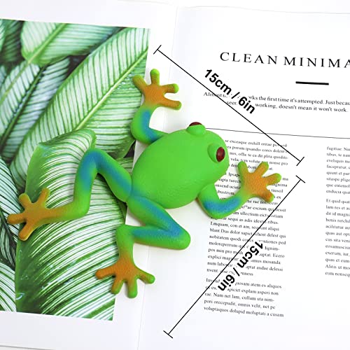 Lohoee 5 Pieces Frog Toys Realistic Frog Amphibian Figures Simulation Animal Model Frog Soft Stretchy Stress Relief Hand Frog Toy for Home Party Decorations or Gift - Image 5