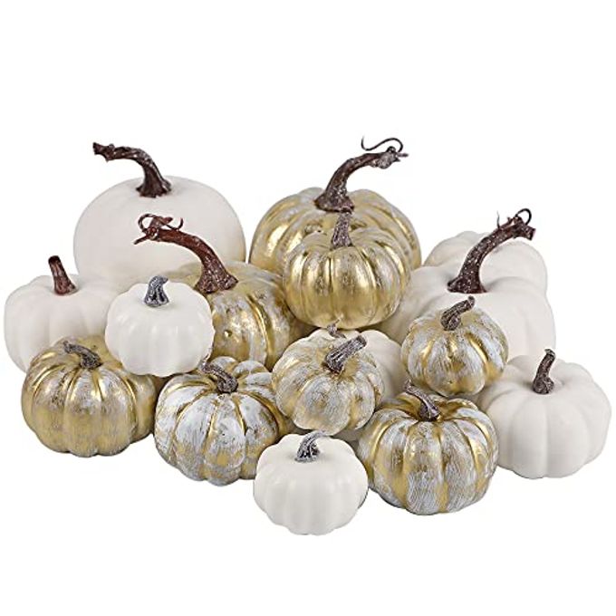 rayihni Fall Decorations for Home Set of 6 Artificial Pumpkin, Berry & Pine Cone Table Centerpiece for Office, Thanksgiving, Bathroom Kitchen Autumn Decor - Image 4