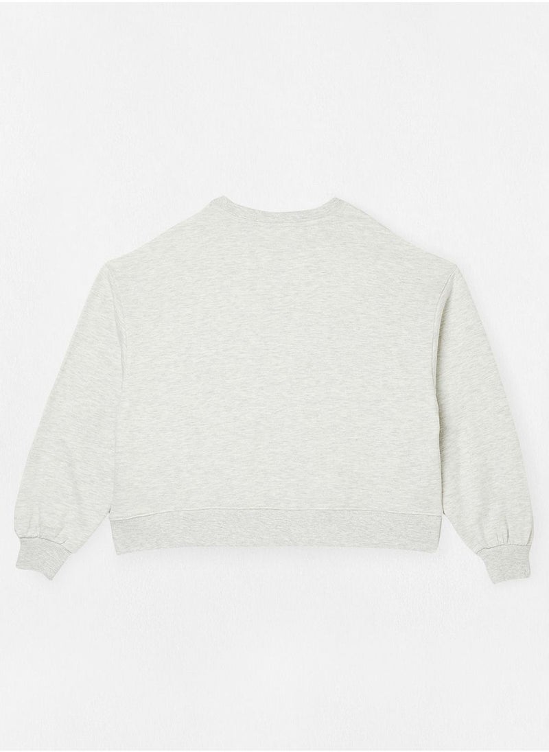 MANGO Youth Text Print Oversized Sweatshirt  - Image 2