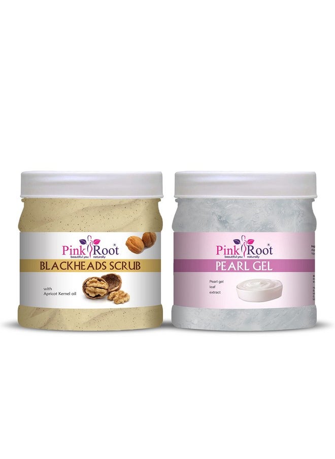 Pink Root Pink Root Blackheads Scrub 500gm with Pearl Gel 500gm  - Image 1