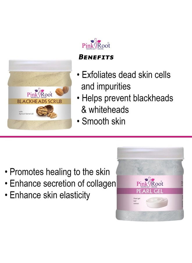 Pink Root Pink Root Blackheads Scrub 500gm with Pearl Gel 500gm  - Image 5