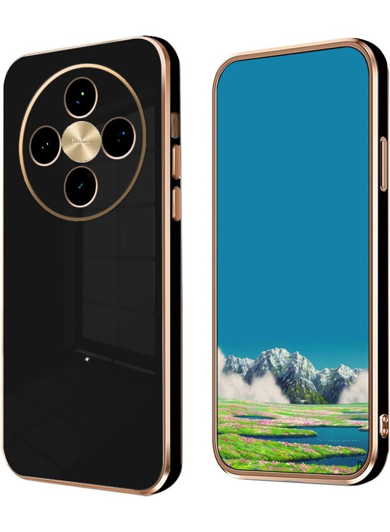 حافظة متوافقة مع Honor X9D لطيفة للنساء والفتيات والرجال، طلاء فاخر لحافظة هاتف Honor X9D رفيعة مضادة للصدمات من السيليكون (أسود) - Image 1