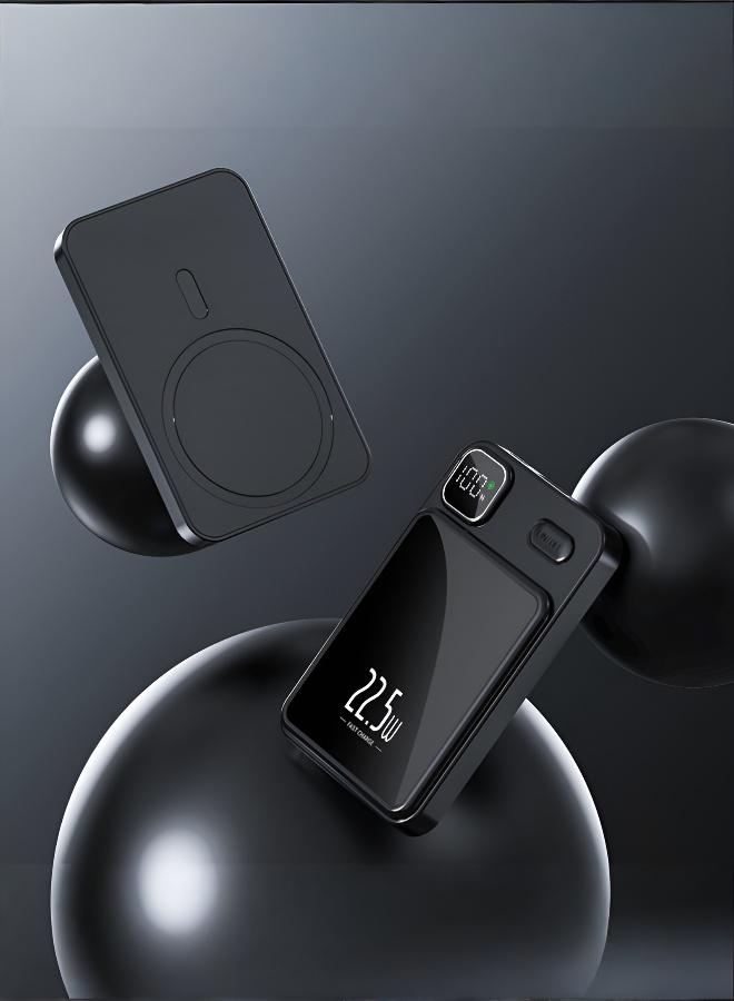 Portable Power Bank with Large Capacity, Fast Wireless Charging, and Back Clip - Image 1