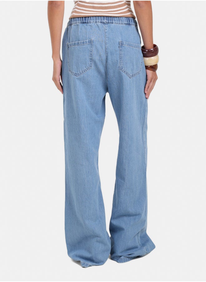 Carina - Wide-Leg Relaxed Denim Pants - Image 1