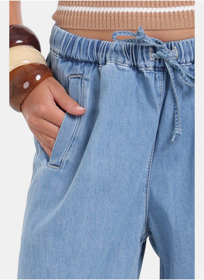 Carina - Wide-Leg Relaxed Denim Pants - Image 1