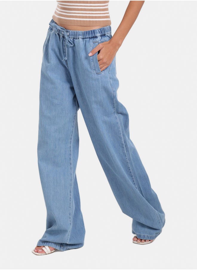 Carina - Wide-Leg Relaxed Denim Pants - Image 1