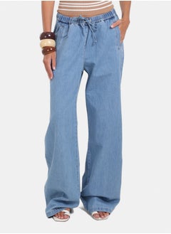 Wide-Leg Relaxed Denim Pants
