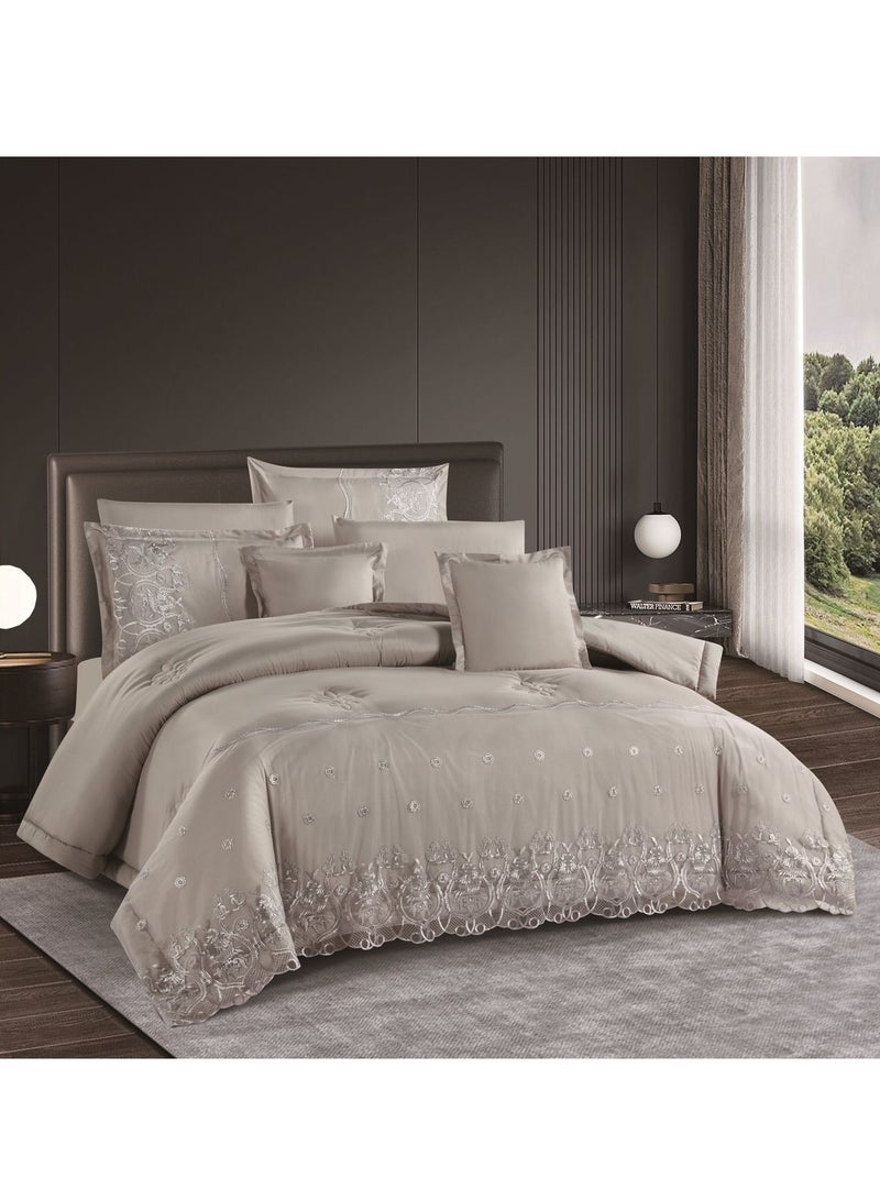 A sophisticated microfiber lace bridal bedspread for two people, with striking details and luxury, with a touch of quality and elegance, 240 x 260 cm. 