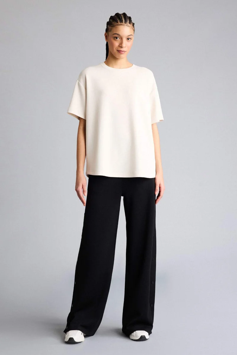 DeFacto Oversize Fit Crew Neck Sports Modal T-Shirt