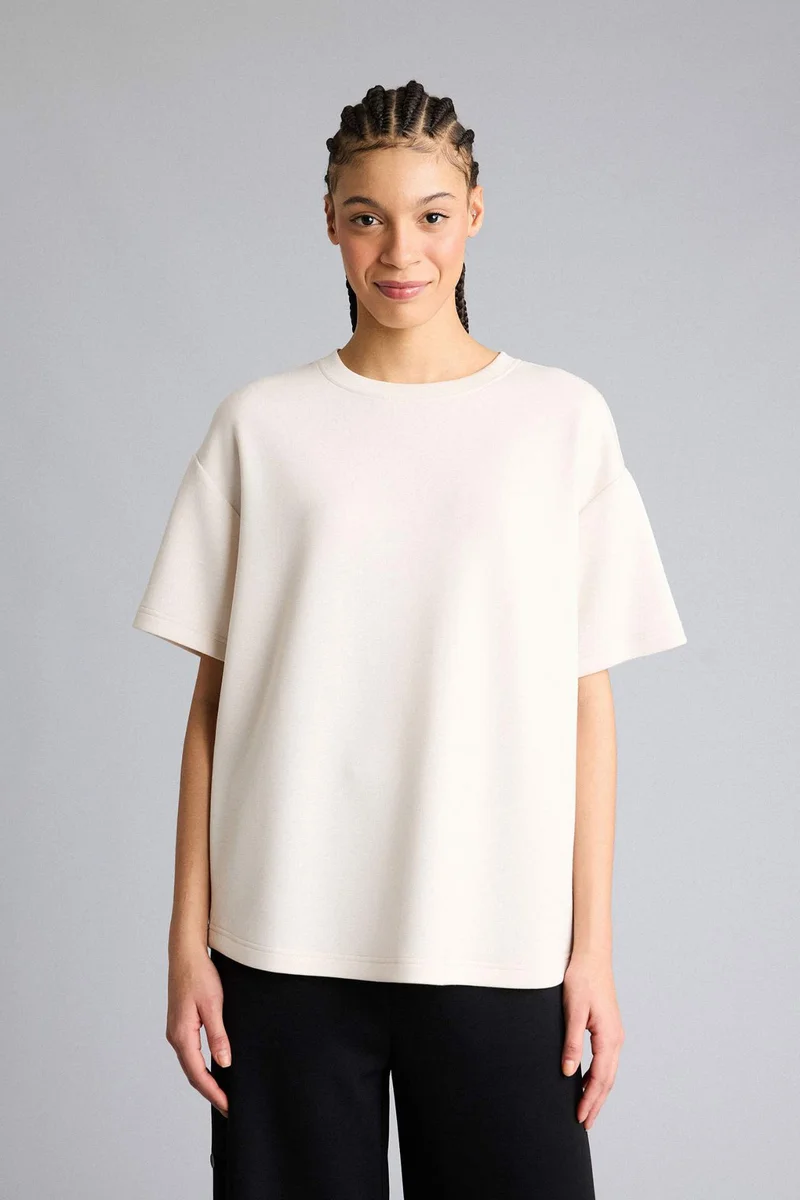 Defacto  Oversize Fit Crew Neck Sports Modal T-Shirt  | Best Price UAE