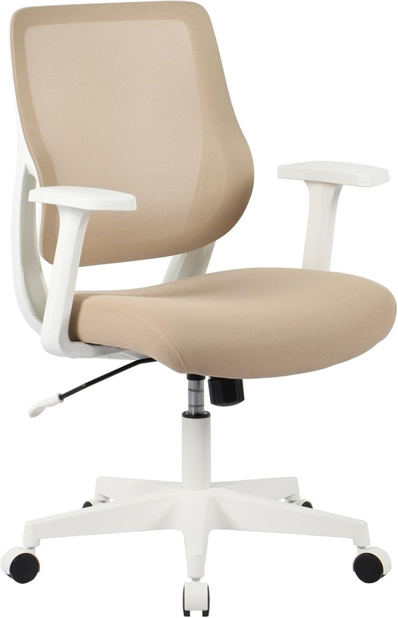 Realspace Sensi MeshFabric LowBack Task Chair OatmealWhite BIFMA Compliant - Image 1