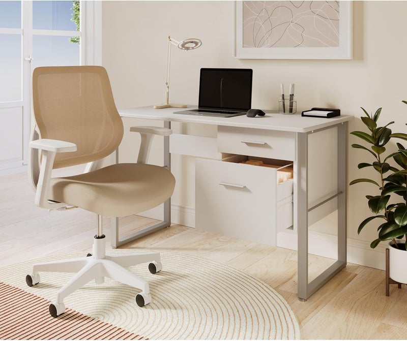 Realspace Sensi MeshFabric LowBack Task Chair OatmealWhite BIFMA Compliant - Image 2