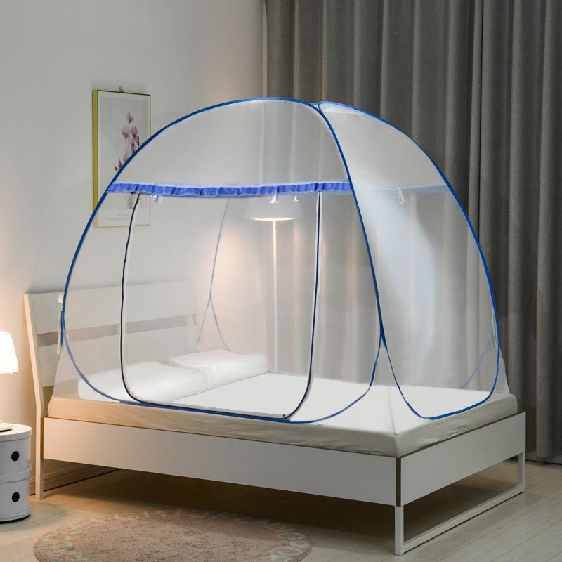 New Yurt Installation-Free Mosquito Net Household Anti-Fall Bedroom Encryption Thickened Double Door Approval - Image 4
