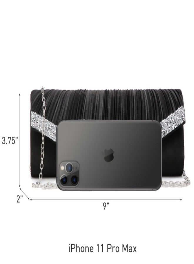 داسين حقائب يد داسين النسائية، حقائب سهرة، حقائب يد رسمية مرصعة بأحجار الراين لحفلات الزفاف والخطوبة، حقائب أنيقة - Image 3