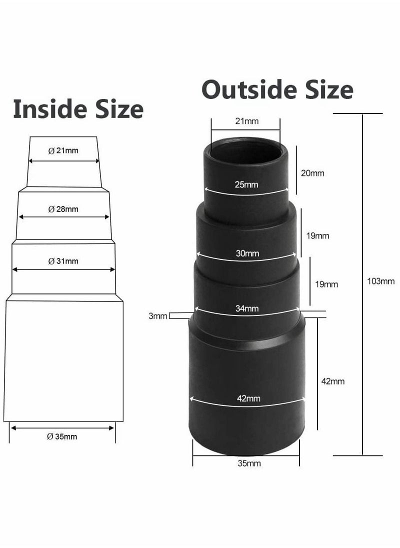 Y&D 4 Pcs Vacuum Cleaner Hose Adapter, Sander Dust Extraction Adaptor for Random Orbital Sander, Jigsaw, Circular Saw Reducer (25mm/30mm/34mm/42mm)  - Image 2
