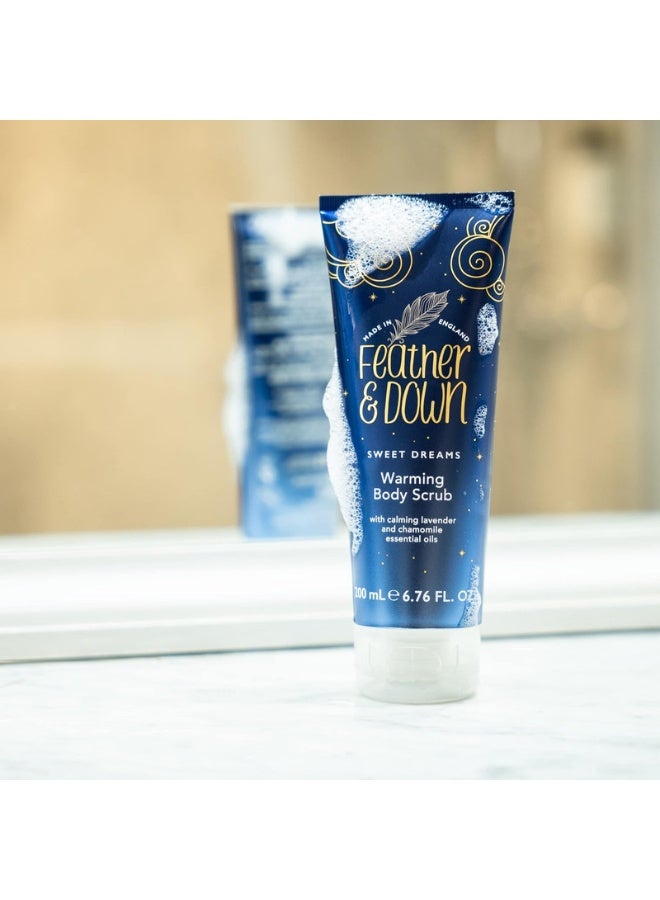 Feather & Down Warming Body Scrub (200ml) - With Calming Lavender And Chamomile Essential Oils Exfoliates And Gently Warms Tired Muscles Relieving Tensions from the day - Image 3