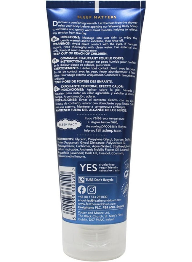 Feather & Down Warming Body Scrub (200ml) - With Calming Lavender And Chamomile Essential Oils Exfoliates And Gently Warms Tired Muscles Relieving Tensions from the day - Image 2
