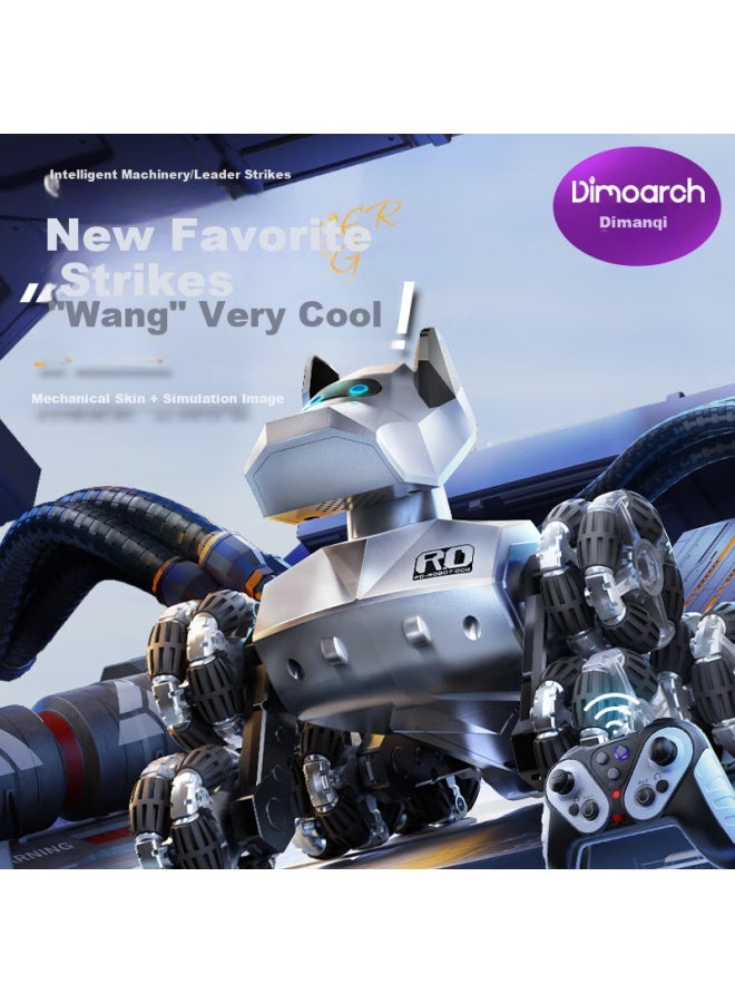 Dimoarch Remote Control Robot Dog Toy For Kids Boys, 8-wheel Transforming Robot Car, Children's Birthday Gift With Dual Batteries - Image 1