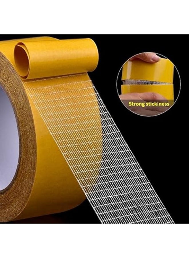 erorex Strong Adhesive Double-sided Gauze fiber MeshsTape, Fiber Mesh Tape, Waterproof Self-Adhesive Strong Mesh Tape, for Floor Sound Insulation Rubber Products Foam Textile (3cm x 20m). - Image 4