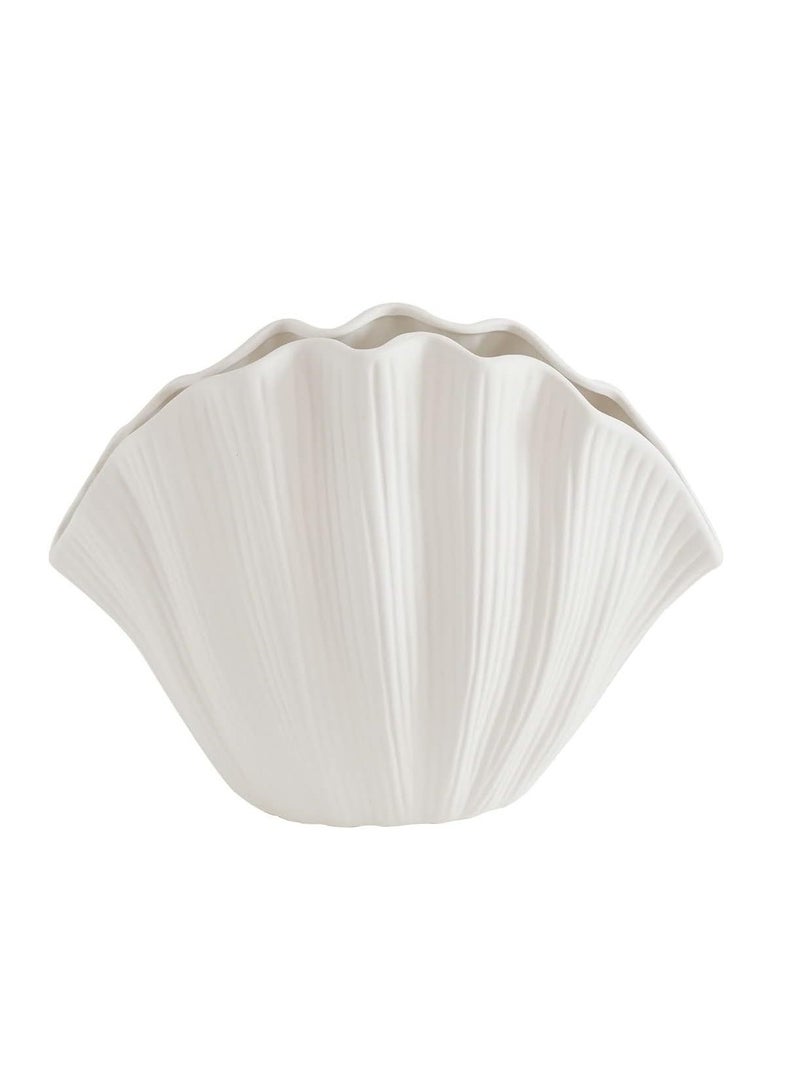 Arabest مزهرية صغيرة الحجم، مزهريات زهور، ديكور منزلي، مزهرية سيراميك إبداعية، صدفة زخرفية لمستلزمات الزفاف وأعياد الميلاد - Image 1