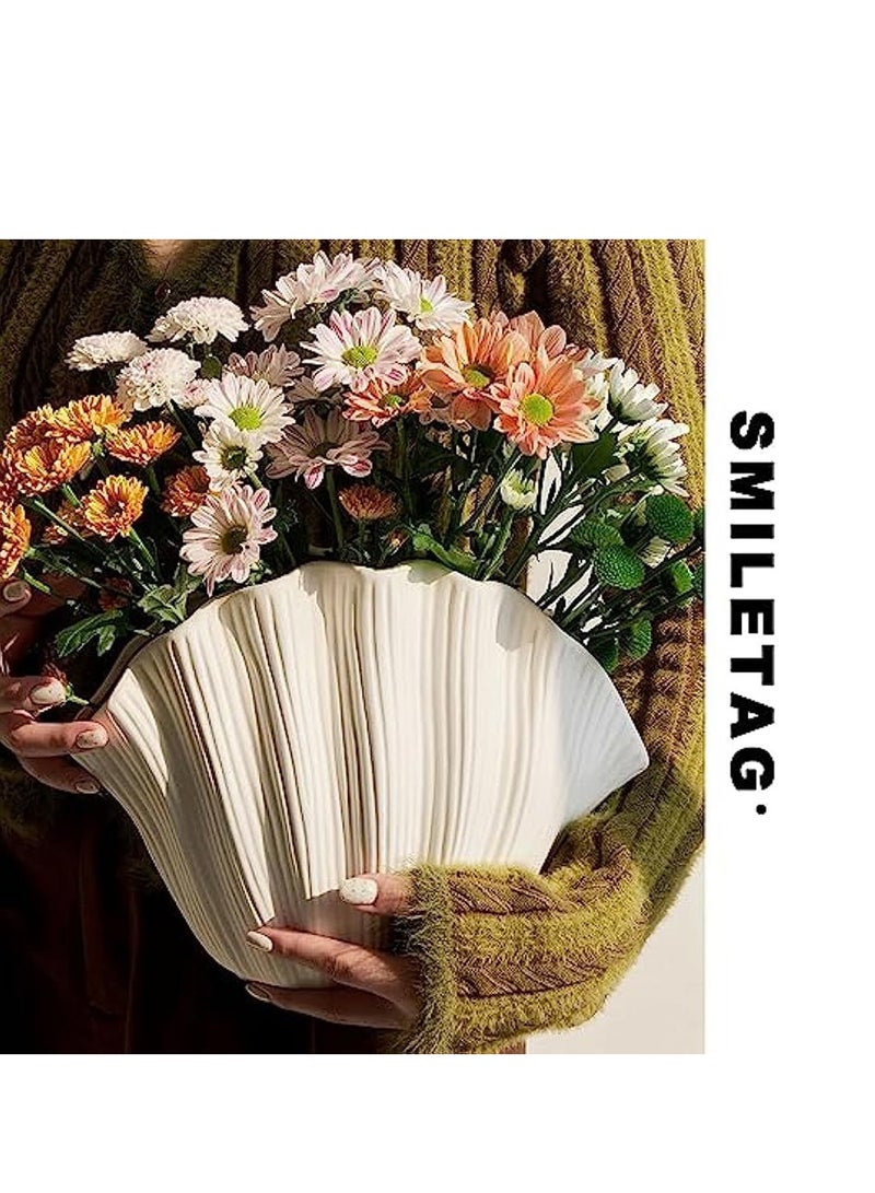 Arabest مزهرية صغيرة الحجم، مزهريات زهور، ديكور منزلي، مزهرية سيراميك إبداعية، صدفة زخرفية لمستلزمات الزفاف وأعياد الميلاد - Image 4