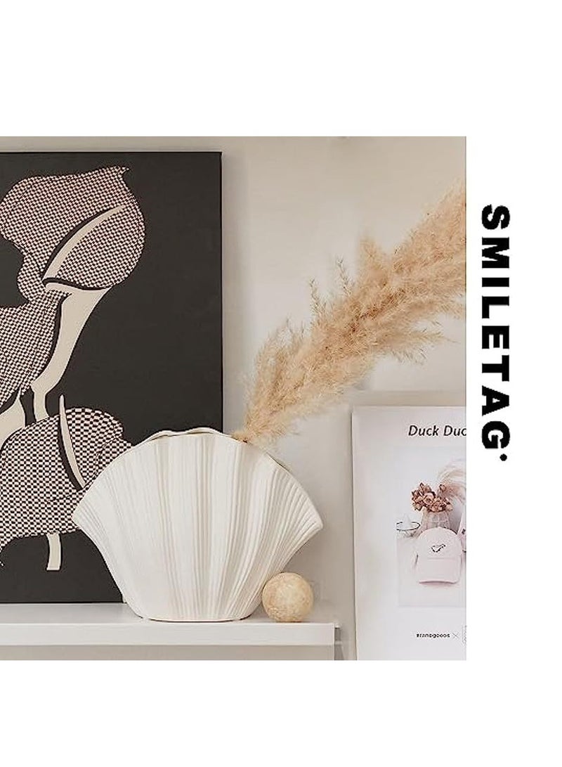 Arabest مزهرية صغيرة الحجم، مزهريات زهور، ديكور منزلي، مزهرية سيراميك إبداعية، صدفة زخرفية لمستلزمات الزفاف وأعياد الميلاد - Image 3