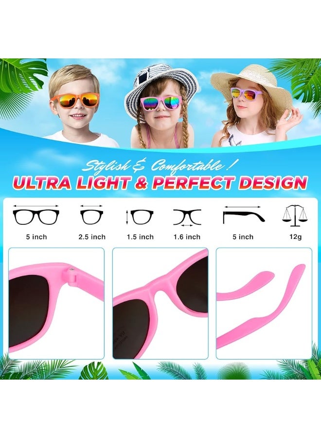 GINMIC Kids sunglasses bulk, Kids Sunglasses Party Favor, 24Pack Neon Sunglasses with UV400 Protection for Kids, Boys and Girls Age 3-8, Goody Bag Favors, Great Gift for Pool, Birthday Party Supplies - Image 5