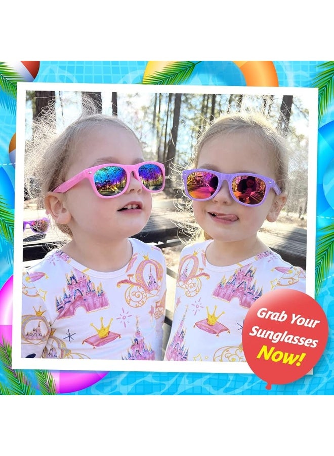 GINMIC Kids sunglasses bulk, Kids Sunglasses Party Favor, 24Pack Neon Sunglasses with UV400 Protection for Kids, Boys and Girls Age 3-8, Goody Bag Favors, Great Gift for Pool, Birthday Party Supplies - Image 2